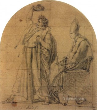  Josef Obras - Napoleón Sosteniendo Corona Josefina Neoclasicismo Jacques Louis David